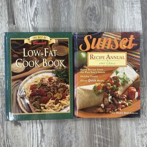Sunset Hardcover Cookbooks 2 Hardcover Books Low Fat & Recipe Annual